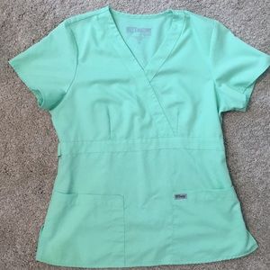 Mint green scrub top